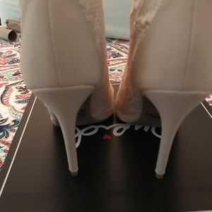 Nude Lace Fabric heels